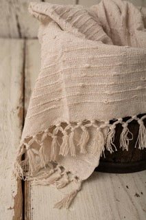 Cotton blanket ivory