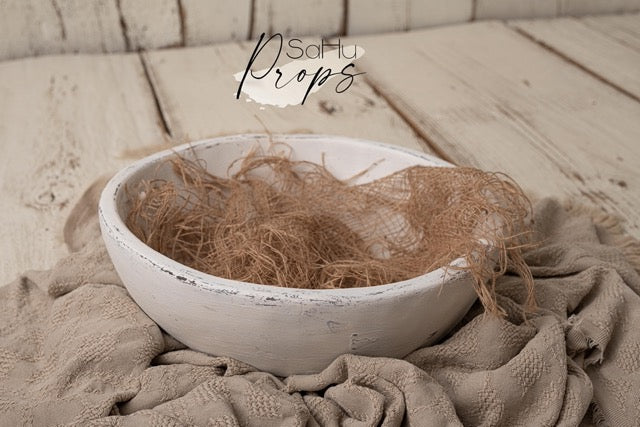 White wooden bowl