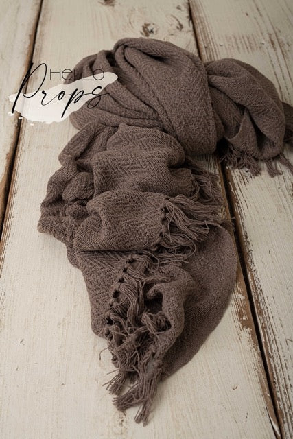 Fringe blanket brown