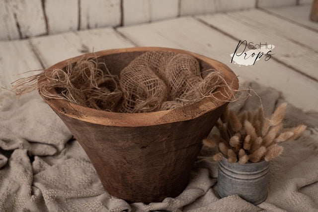High wooden bowl