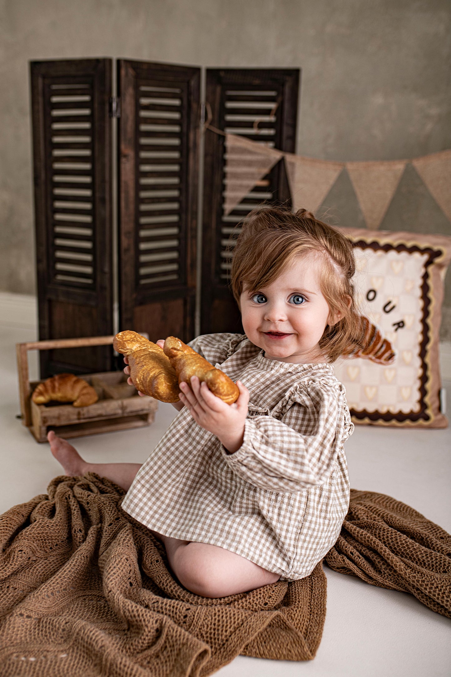 Wooden shutter dark brown