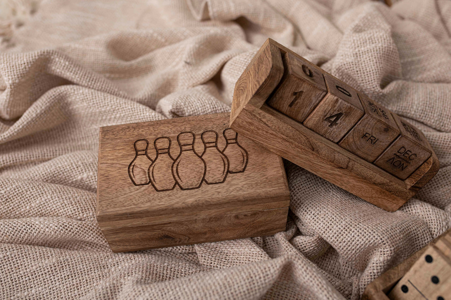 wooden bowling box