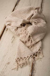 Cotton blanket ivory