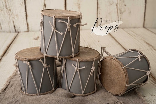 Holztrommel grau