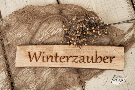 Holzschild Winterzauber