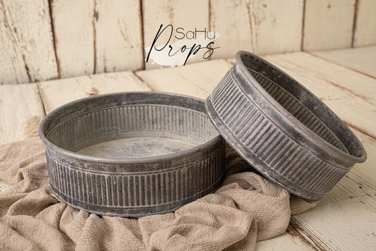 ribbed metal bowl