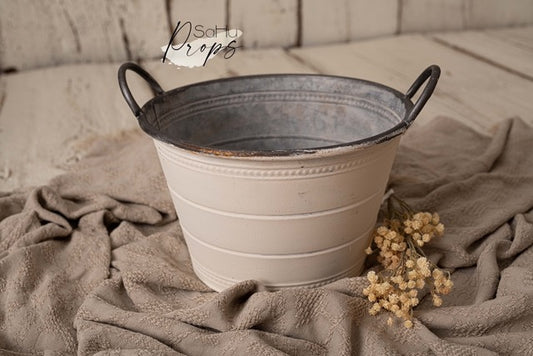 striped metal bucket